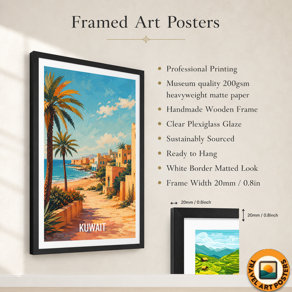 Kuwait - Travel Art Wall Deco Poster Print - Art Print - Travel Art Poster