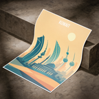 Kuwait City Metropolis - Kuwait - Travel Art Wall Deco Poster Print - Art Print - Travel Art Poster