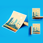 Kuwait City Metropolis - Kuwait - Travel Art Wall Deco Poster Print - Art Print - Travel Art Poster