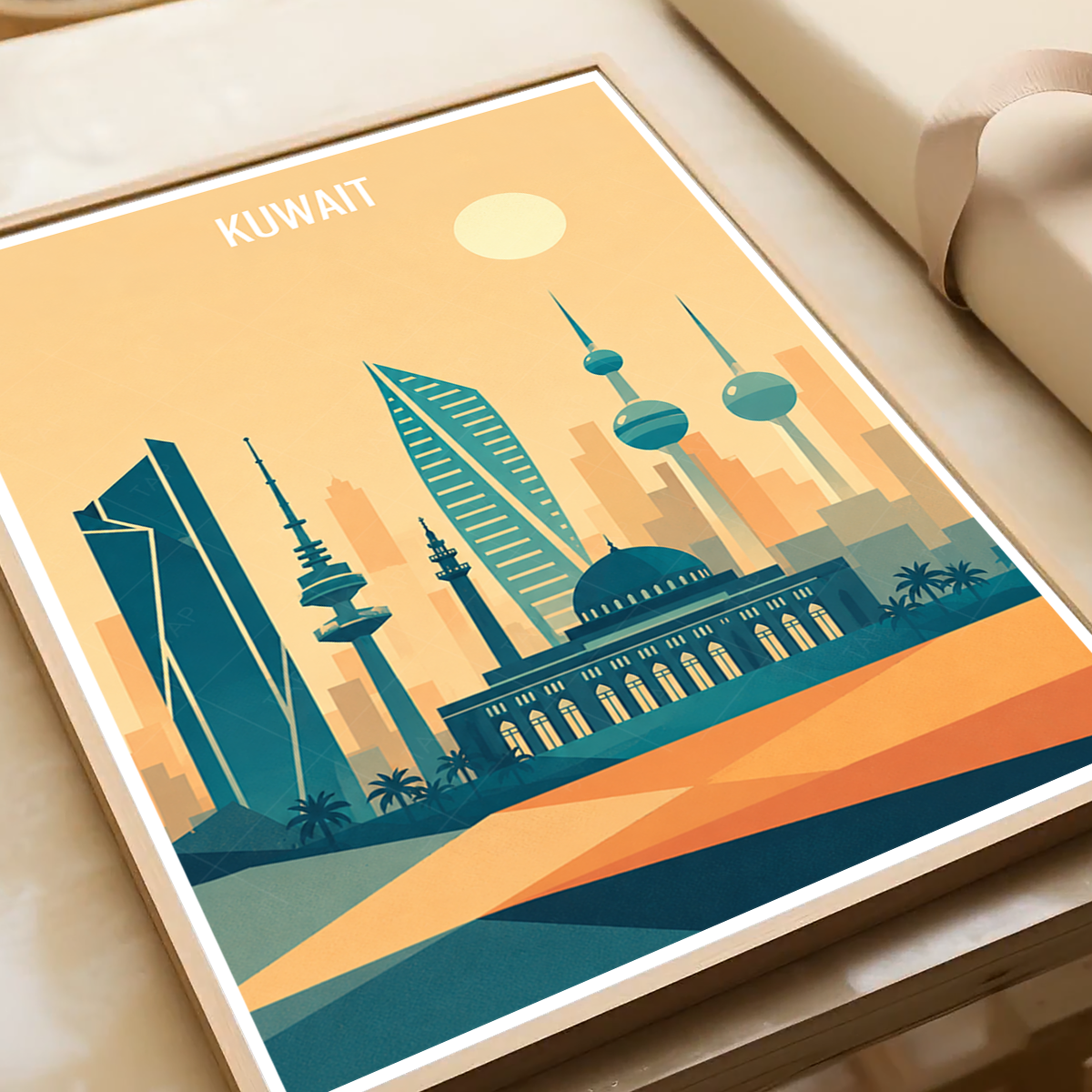 Kuwait City Metropolis - Kuwait - Travel Art Wall Deco Poster Print - Art Print - Travel Art Poster