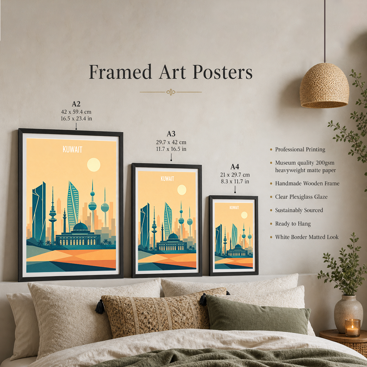 Kuwait City Metropolis - Kuwait - Travel Art Wall Deco Poster Print - Art Print - Travel Art Poster