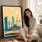 Kuwait City Metropolis - Kuwait - Travel Art Wall Deco Poster Print - Art Print - Travel Art Poster