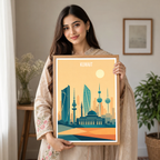 Kuwait City Metropolis - Kuwait - Travel Art Wall Deco Poster Print - Art Print - Travel Art Poster