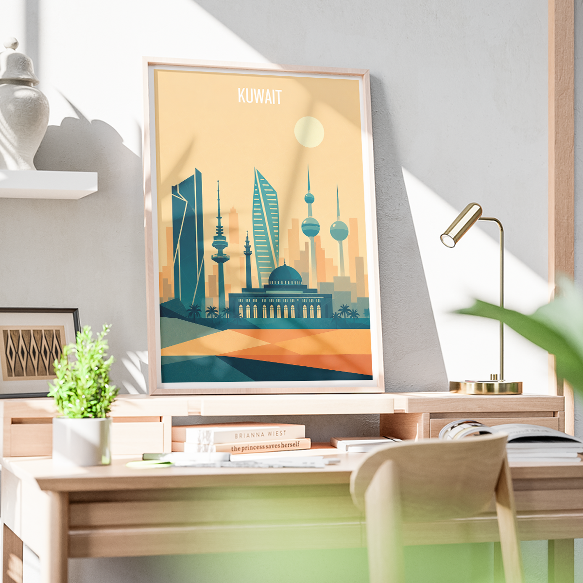 Kuwait City Metropolis - Kuwait - Travel Art Wall Deco Poster Print - Art Print - Travel Art Poster