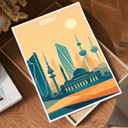 Kuwait City Metropolis - Kuwait - Travel Art Wall Deco Poster Print - Art Print - Travel Art Poster