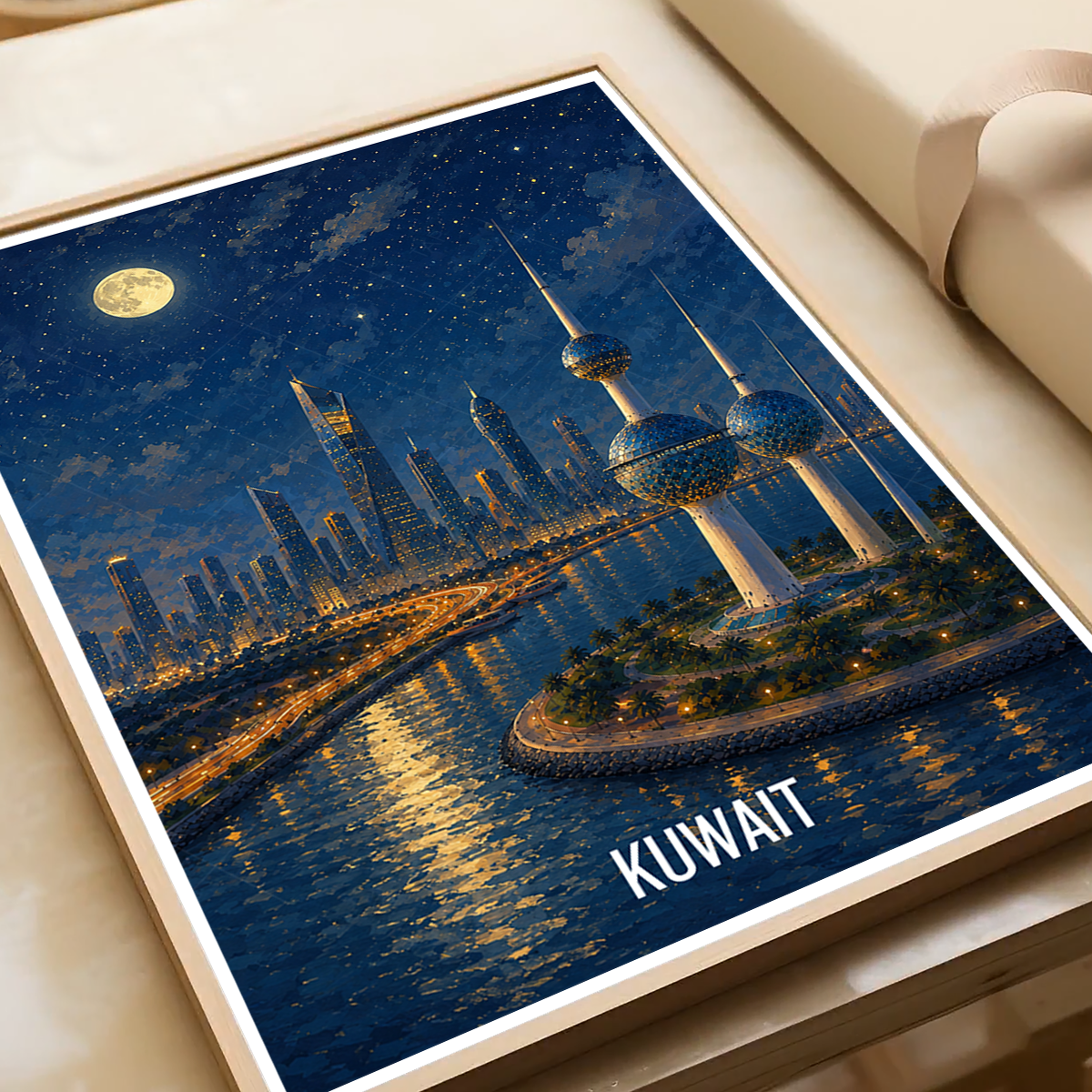 Kuwait City - Kuwait - Travel Art Wall Deco Poster Print - Art Print - Travel Art Poster