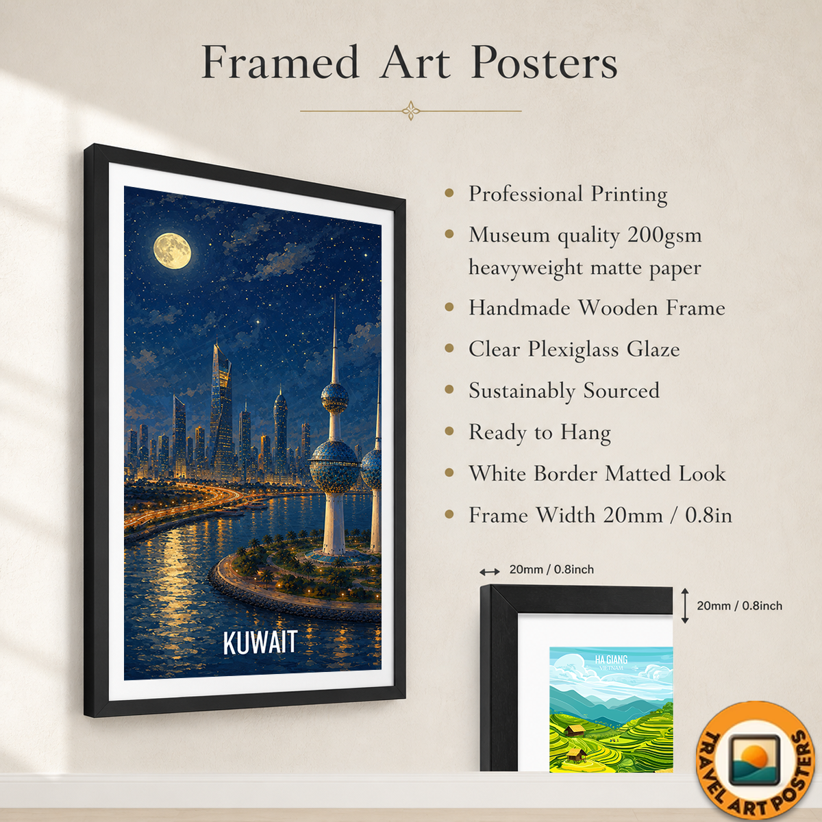 Kuwait City - Kuwait - Travel Art Wall Deco Poster Print - Art Print - Travel Art Poster