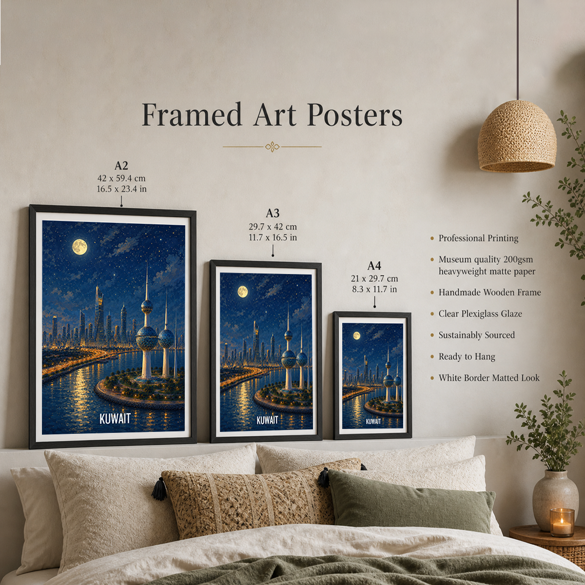 Kuwait City - Kuwait - Travel Art Wall Deco Poster Print - Art Print - Travel Art Poster
