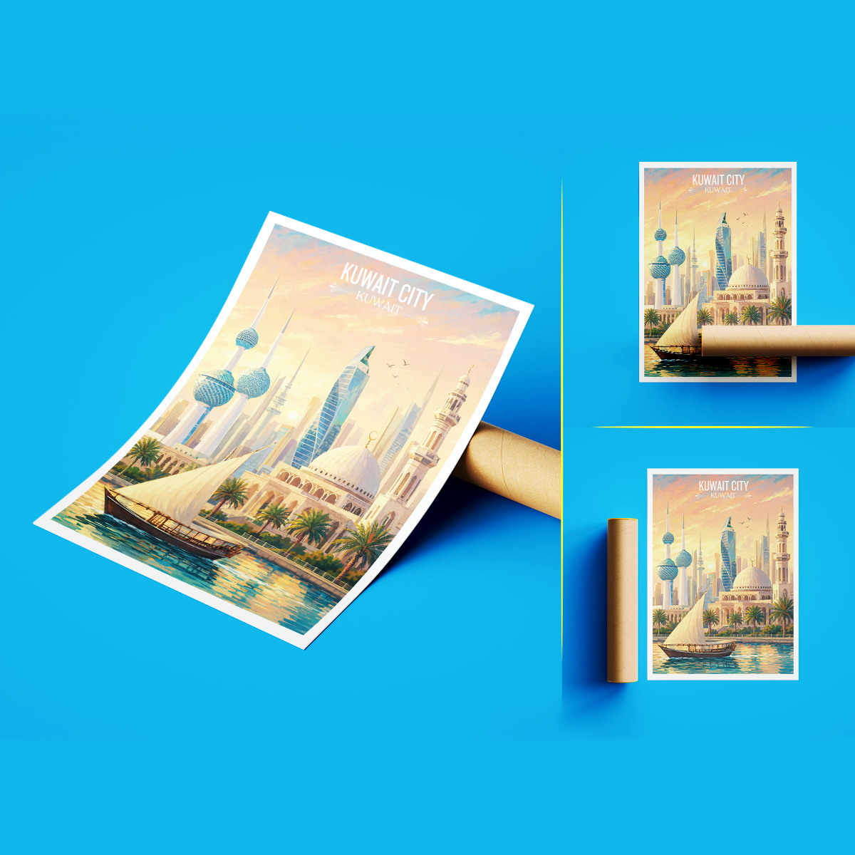 Kuwait Capital City - Kuwait - Travel Art Wall Deco Poster Print - Art Print - Travel Art Poster