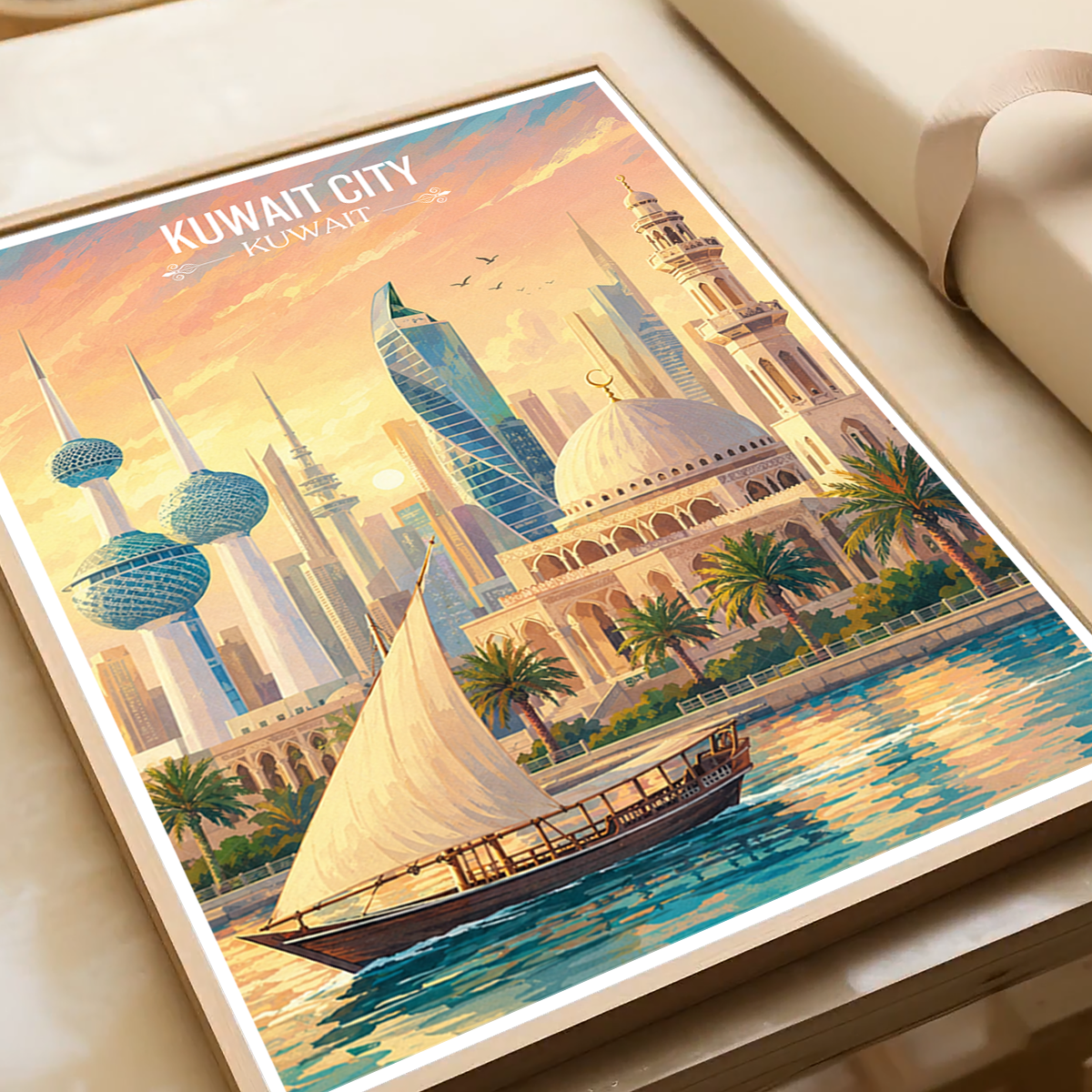 Kuwait Capital City - Kuwait - Travel Art Wall Deco Poster Print - Art Print - Travel Art Poster