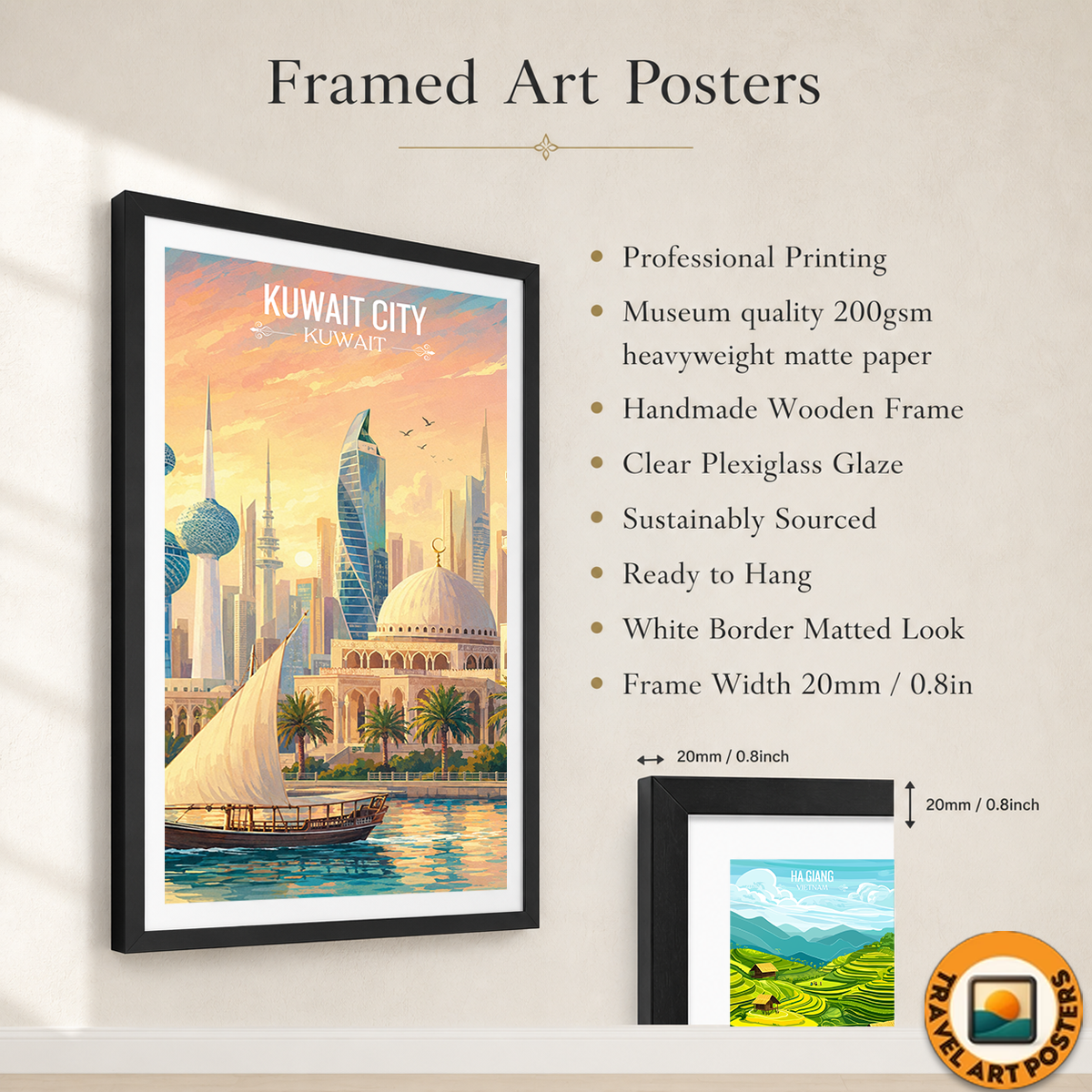 Kuwait Capital City - Kuwait - Travel Art Wall Deco Poster Print - Art Print - Travel Art Poster