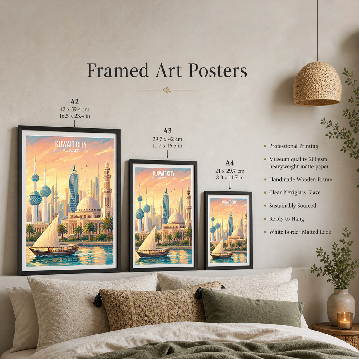 Kuwait Capital City - Kuwait - Travel Art Wall Deco Poster Print - Art Print - Travel Art Poster