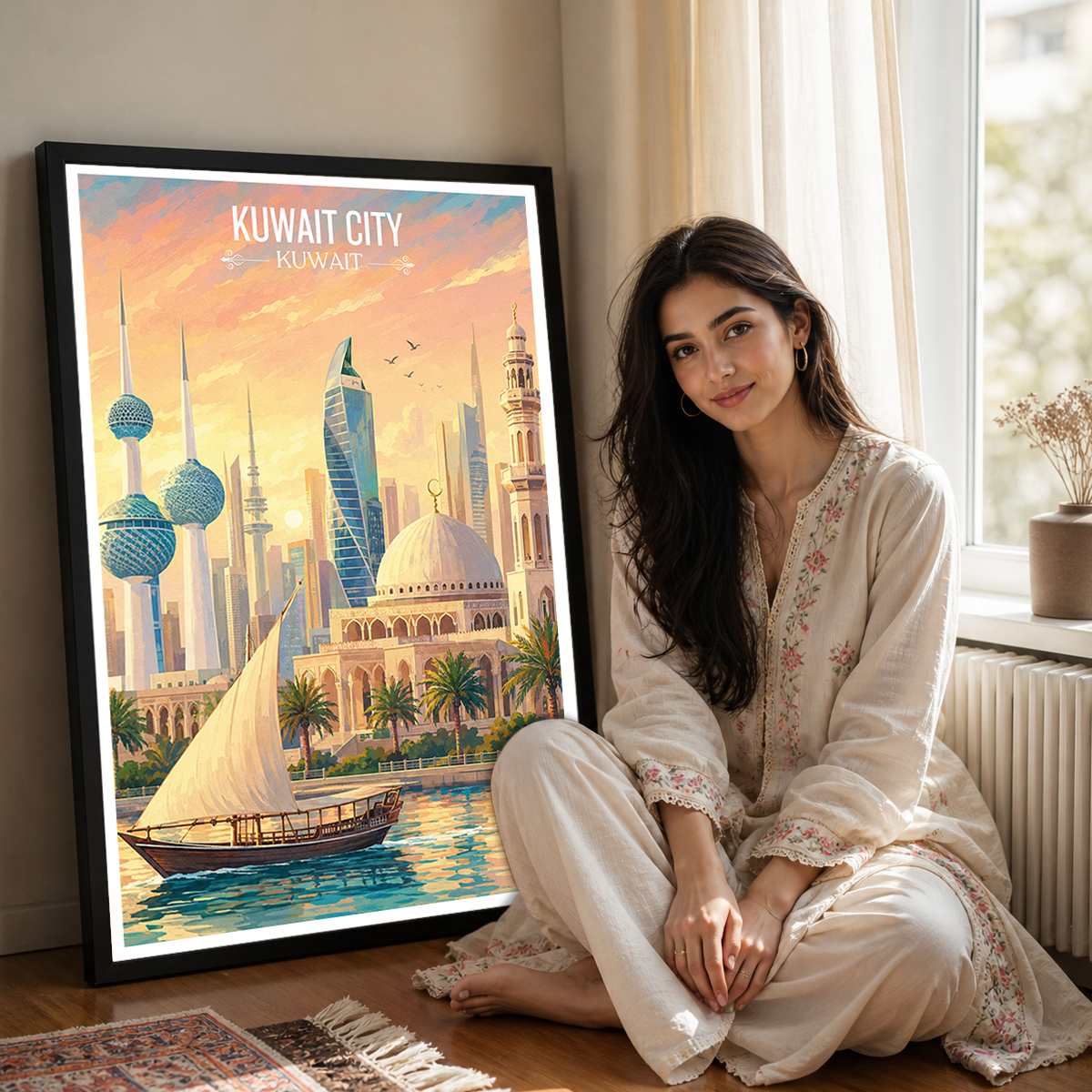 Kuwait Capital City - Kuwait - Travel Art Wall Deco Poster Print - Art Print - Travel Art Poster