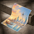 Kuwait City Port - Kuwait - Travel Art Wall Deco Poster Print - Art Print - Travel Art Poster