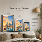 Kuwait City Port - Kuwait - Travel Art Wall Deco Poster Print - Art Print - Travel Art Poster
