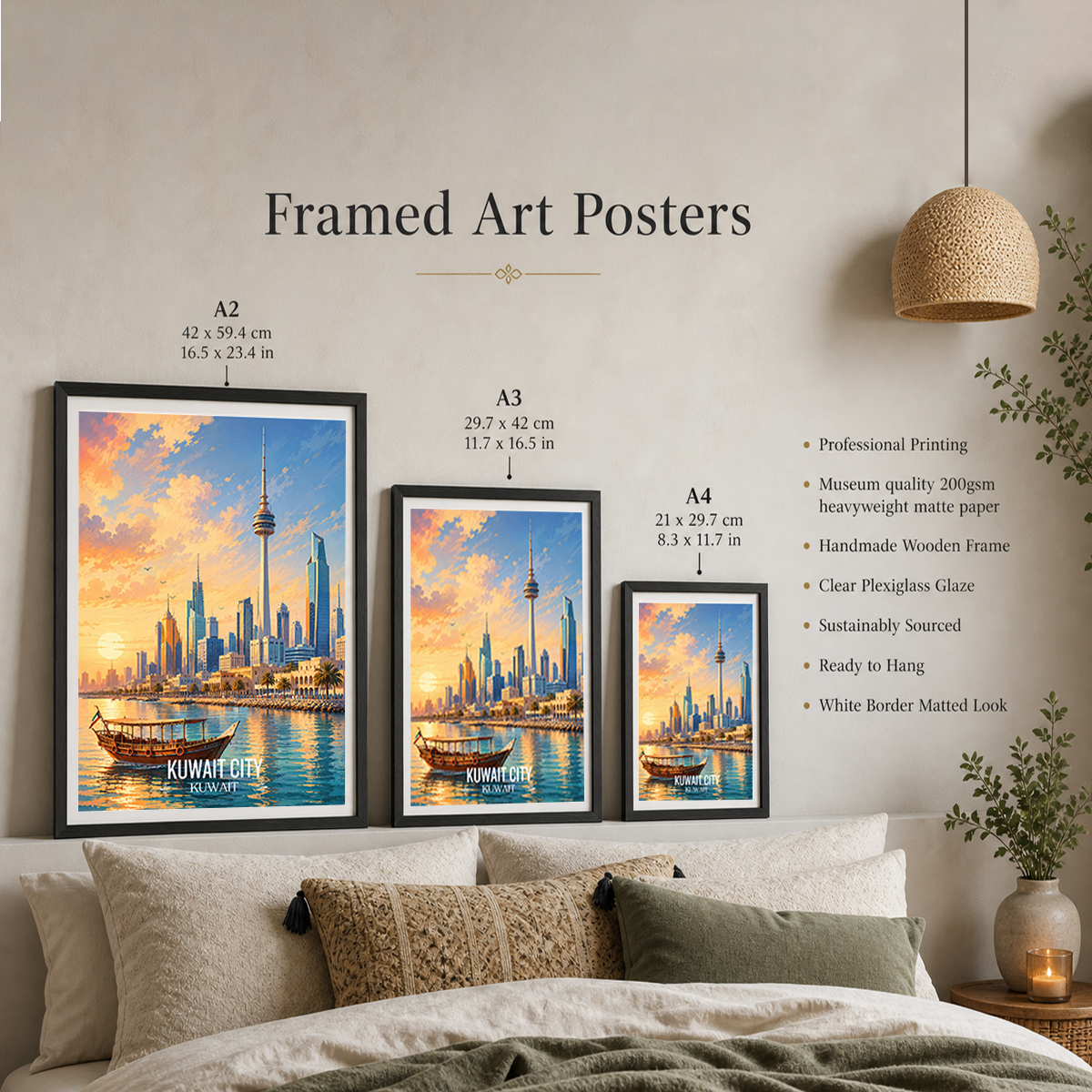 Kuwait City Port - Kuwait - Travel Art Wall Deco Poster Print - Art Print - Travel Art Poster