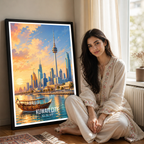 Kuwait City Port - Kuwait - Travel Art Wall Deco Poster Print - Art Print - Travel Art Poster