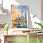 Kuwait City Port - Kuwait - Travel Art Wall Deco Poster Print - Art Print - Travel Art Poster