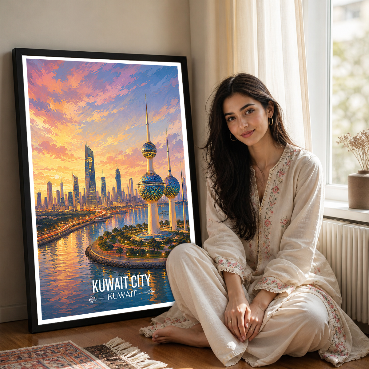 Modern Kuwaiti - Kuwait - Travel Art Wall Deco Poster Print - Art Print - Travel Art Poster