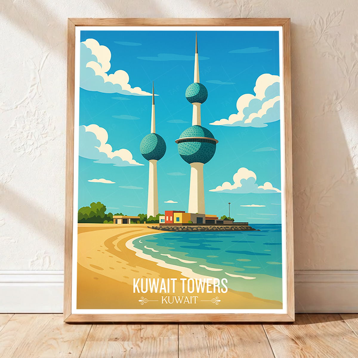 Kuwait Towers - Kuwait - Travel Art Wall Deco Poster Print - Art Print - Travel Art Poster