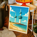 Kuwait Towers - Kuwait - Travel Art Wall Deco Poster Print - Art Print - Travel Art Poster