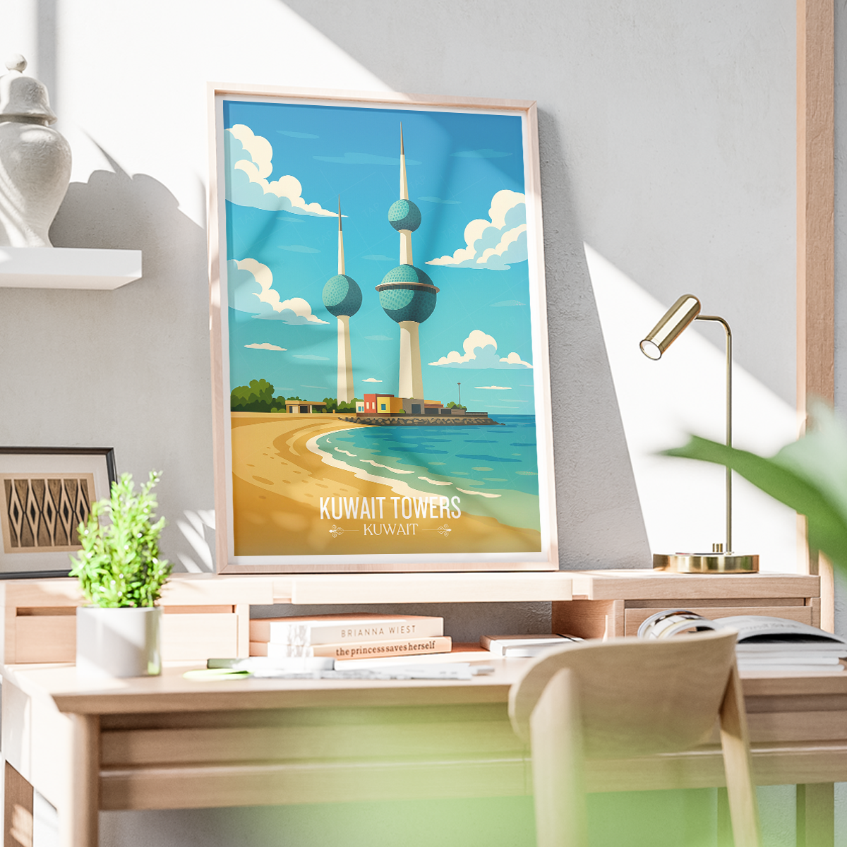 Kuwait Towers - Kuwait - Travel Art Wall Deco Poster Print - Art Print - Travel Art Poster