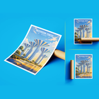 Mushroom Towers - Kuwait - Travel Art Wall Deco Poster Print - Art Print - Travel Art Poster
