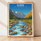 Ala Archa - Kyrgyzstan - Travel Art Wall Deco Poster Print - Art Print - Travel Art Poster