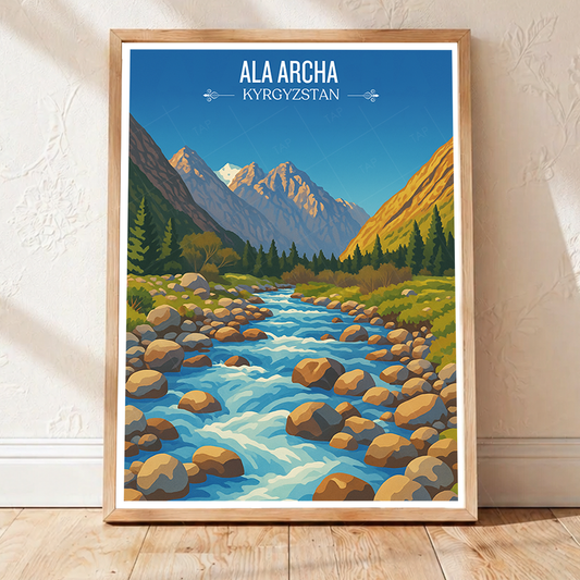 Ala Archa - Kyrgyzstan - Travel Art Wall Deco Poster Print - Art Print - Travel Art Poster