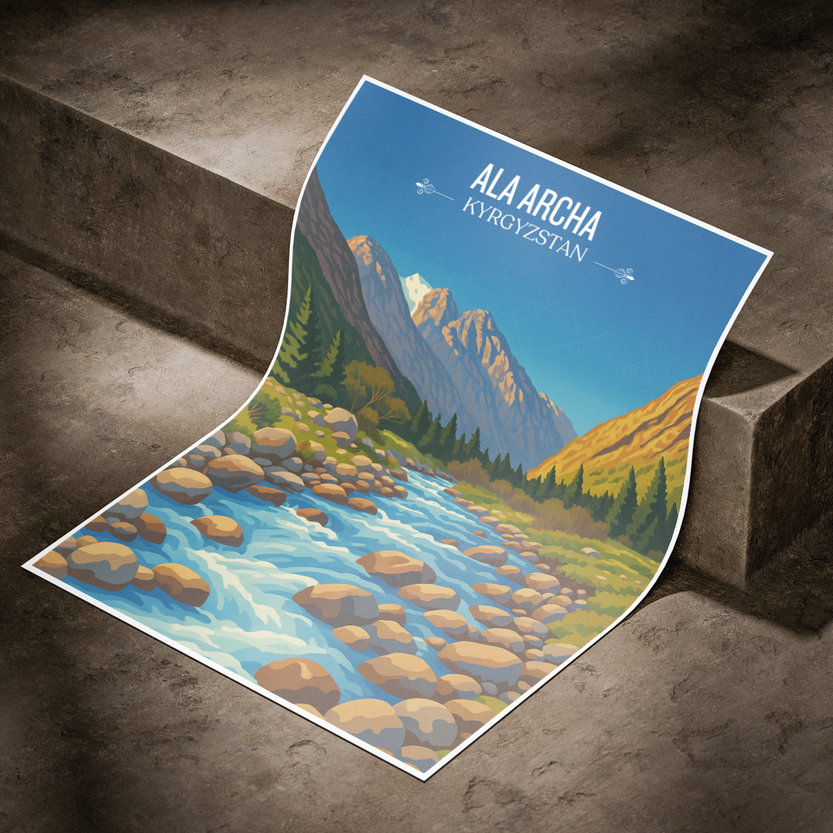 Ala Archa - Kyrgyzstan - Travel Art Wall Deco Poster Print - Art Print - Travel Art Poster