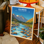 Ala Archa - Kyrgyzstan - Travel Art Wall Deco Poster Print - Art Print - Travel Art Poster