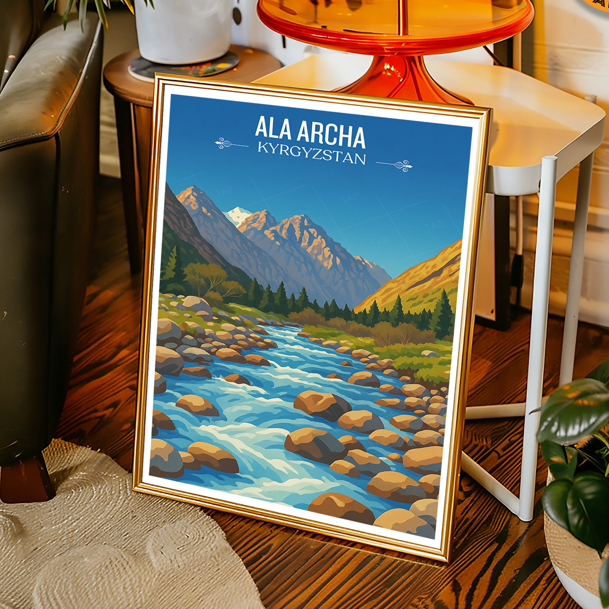 Ala Archa - Kyrgyzstan - Travel Art Wall Deco Poster Print - Art Print - Travel Art Poster
