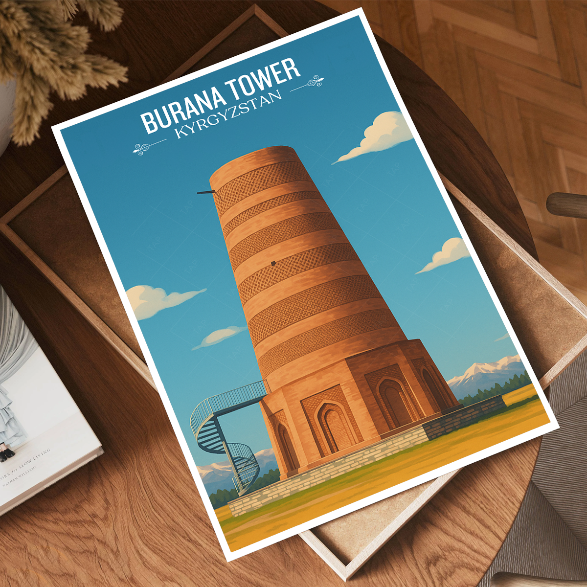 Burana Tower - Kyrgyzstan - Travel Art Wall Deco Poster Print - Art Print - Travel Art Poster