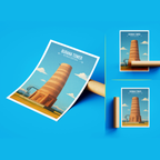 Burana Tower - Kyrgyzstan - Travel Art Wall Deco Poster Print - Art Print - Travel Art Poster