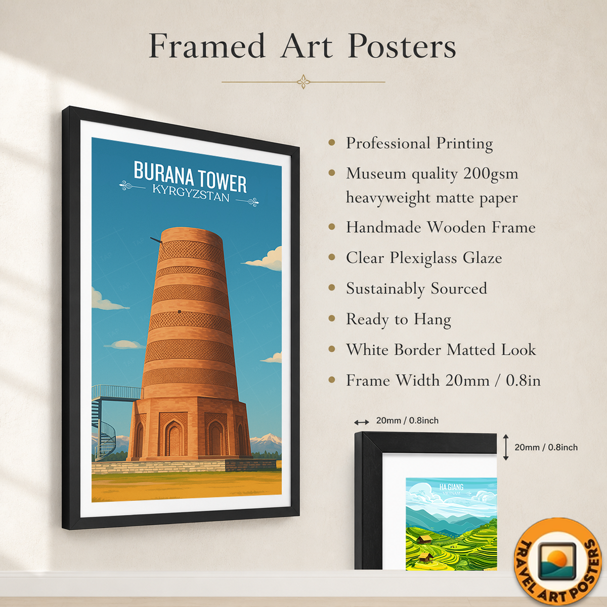 Burana Tower - Kyrgyzstan - Travel Art Wall Deco Poster Print - Art Print - Travel Art Poster