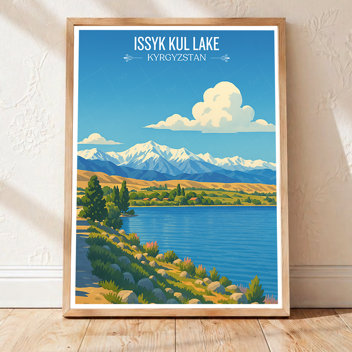 Issyk Kul Lake - Kyrgyzstan - Travel Art Wall Deco Poster Print - Art Print - Travel Art Poster