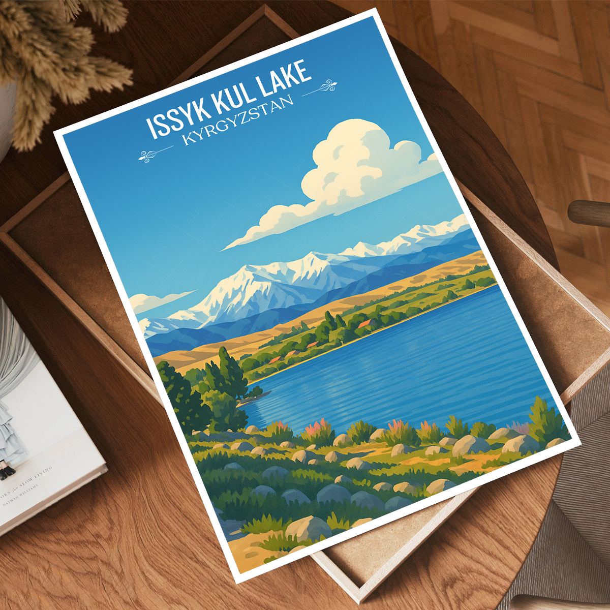 Issyk Kul Lake - Kyrgyzstan - Travel Art Wall Deco Poster Print - Art Print - Travel Art Poster