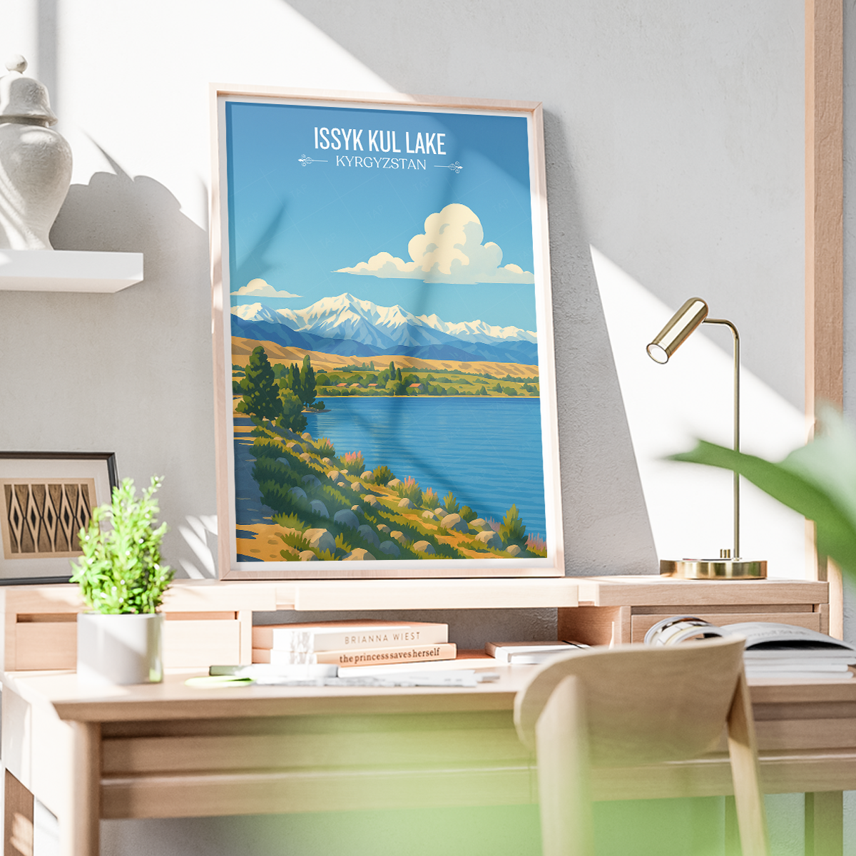 Issyk Kul Lake - Kyrgyzstan - Travel Art Wall Deco Poster Print - Art Print - Travel Art Poster