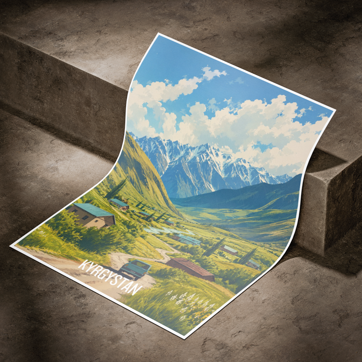Kyrgyzstan - Travel Art Wall Deco Poster Print - Art Print - Travel Art Poster