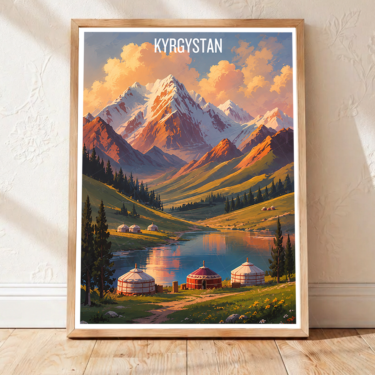 Kyrgyzstan - Travel Art Wall Poster Print - Art Print - Travel Art Poster