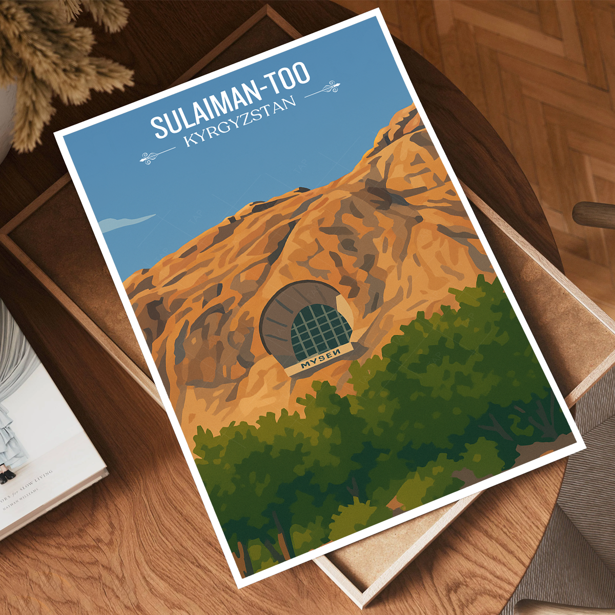 Sulaiman-Too - Kyrgyzstan - Travel Art Wall Deco Poster Print - Art Print - Travel Art Poster