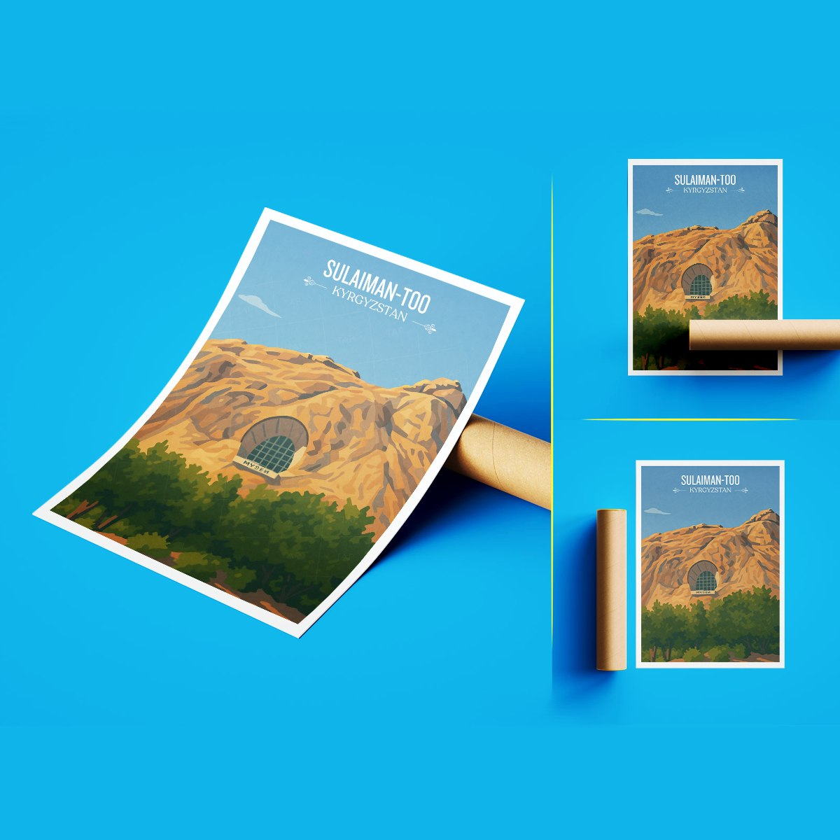 Sulaiman-Too - Kyrgyzstan - Travel Art Wall Deco Poster Print - Art Print - Travel Art Poster