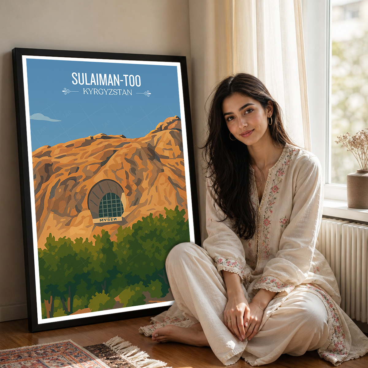 Sulaiman-Too - Kyrgyzstan - Travel Art Wall Deco Poster Print - Art Print - Travel Art Poster