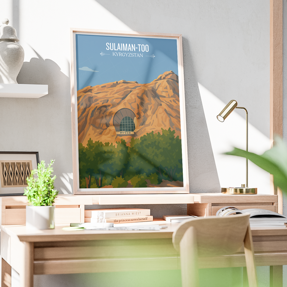 Sulaiman-Too - Kyrgyzstan - Travel Art Wall Deco Poster Print - Art Print - Travel Art Poster