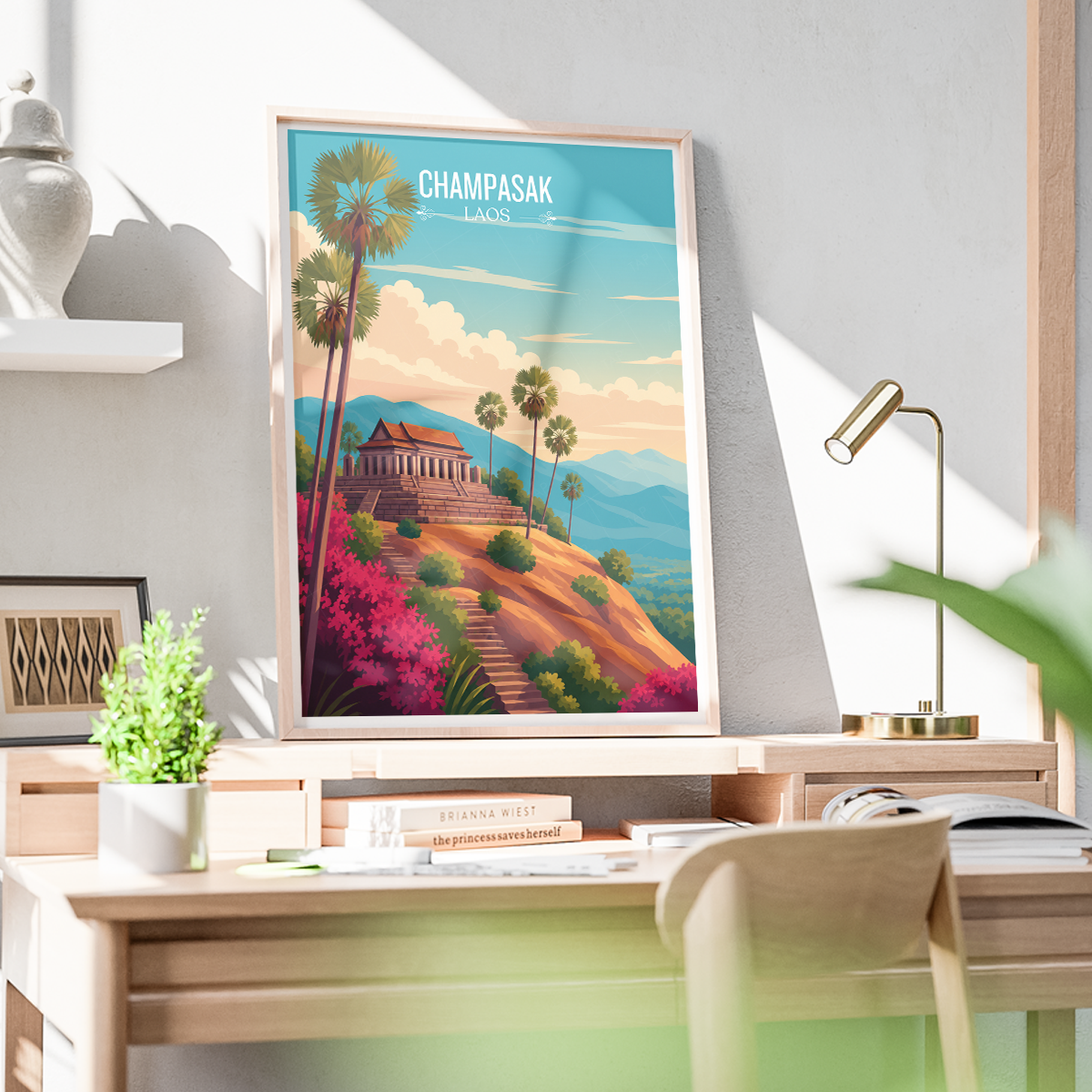 Champasak - Laos - Travel Art Wall Decor Poster Print - Art Print - Travel Art Poster