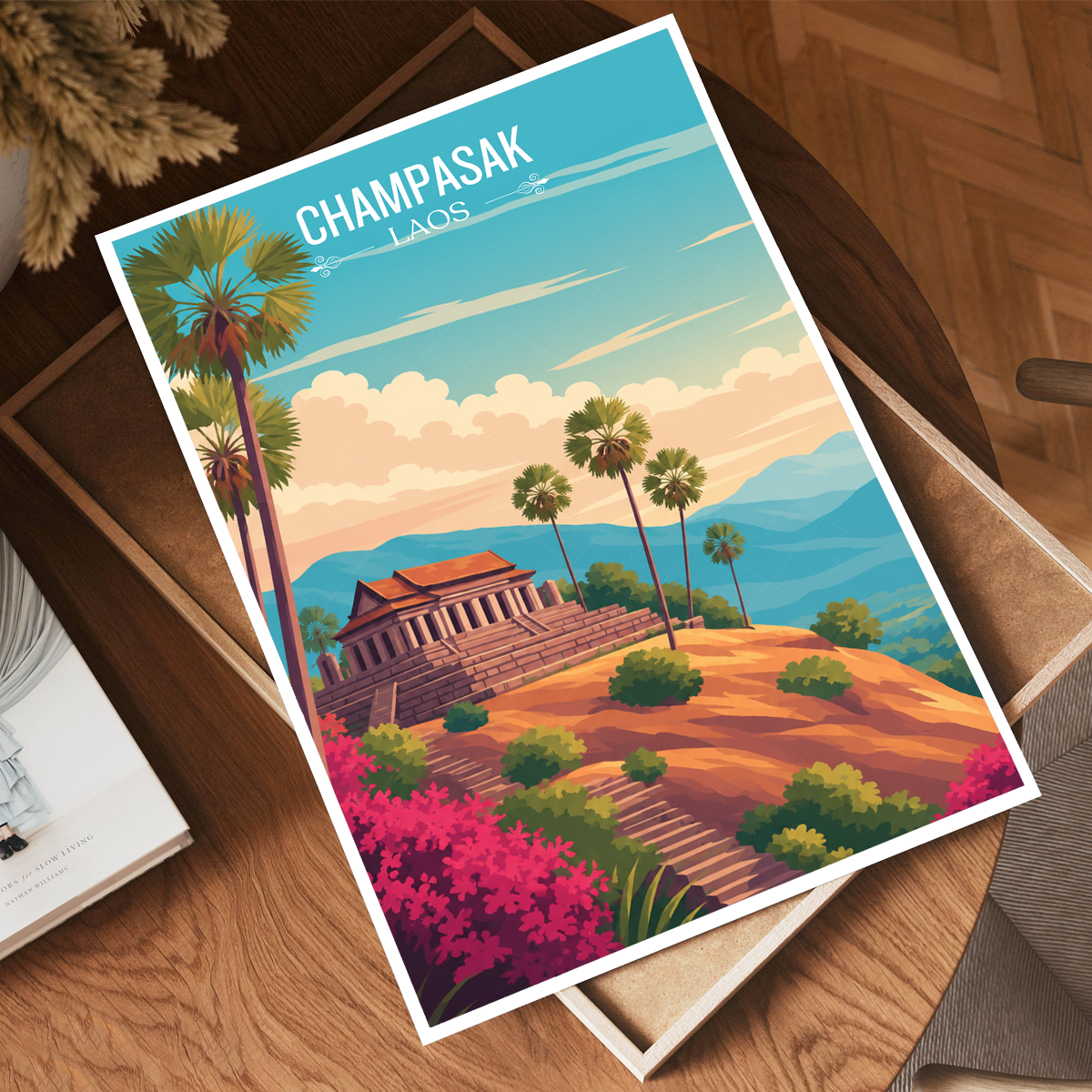 Champasak - Laos - Travel Art Wall Decor Poster Print - Art Print - Travel Art Poster