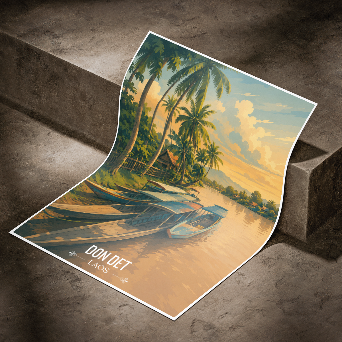 Don Det - Laos - Travel Art Wall Decor Poster Print - Art Print - Travel Art Poster