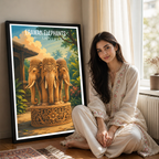 Erawan Triple Elephants - Laos - Travel Art Wall Decor Poster Print - Art Print - Travel Art Poster