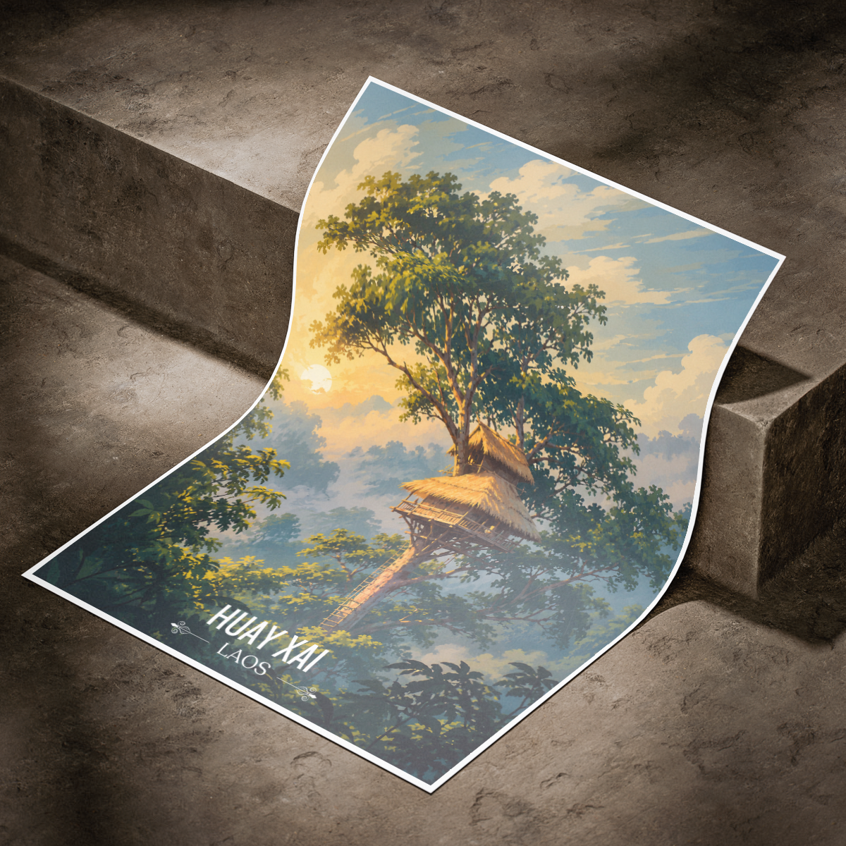 Huay Xai - Laos - Travel Art Wall Decor Poster Print - Art Print - Travel Art Poster