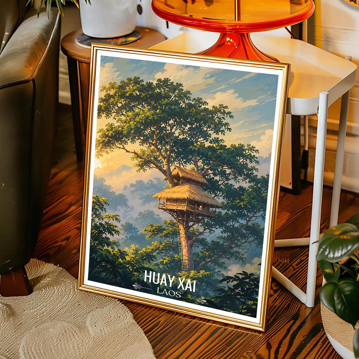 Huay Xai - Laos - Travel Art Wall Decor Poster Print - Art Print - Travel Art Poster